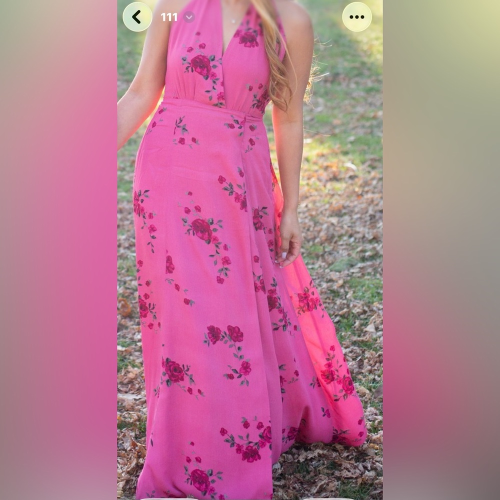 Dynamite Pink Floral Maxi Dress